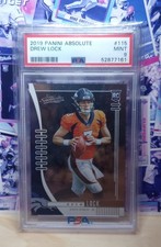 2019 Panini Absolute - Rookie Drew Lock #115 (RC) Graded Mint 9 Card Broncos . rookie card picture