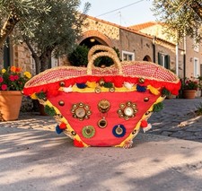 Borsa coffa SICILIANA ORIGINALE borsa intrecciata di paglia da CARRETTO SICILANO