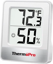 ThermoPro TP49 Digital Hygrometer Indoor Thermometer White 