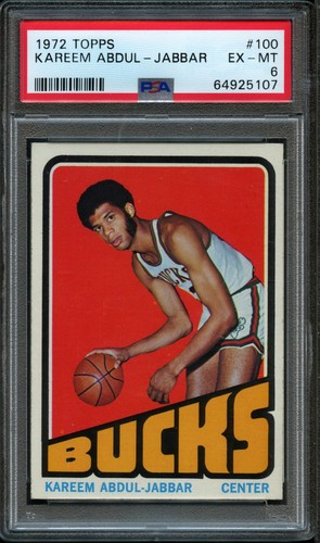 1972 Topps #100 Kareem Abdul-Jabbar PSA 6