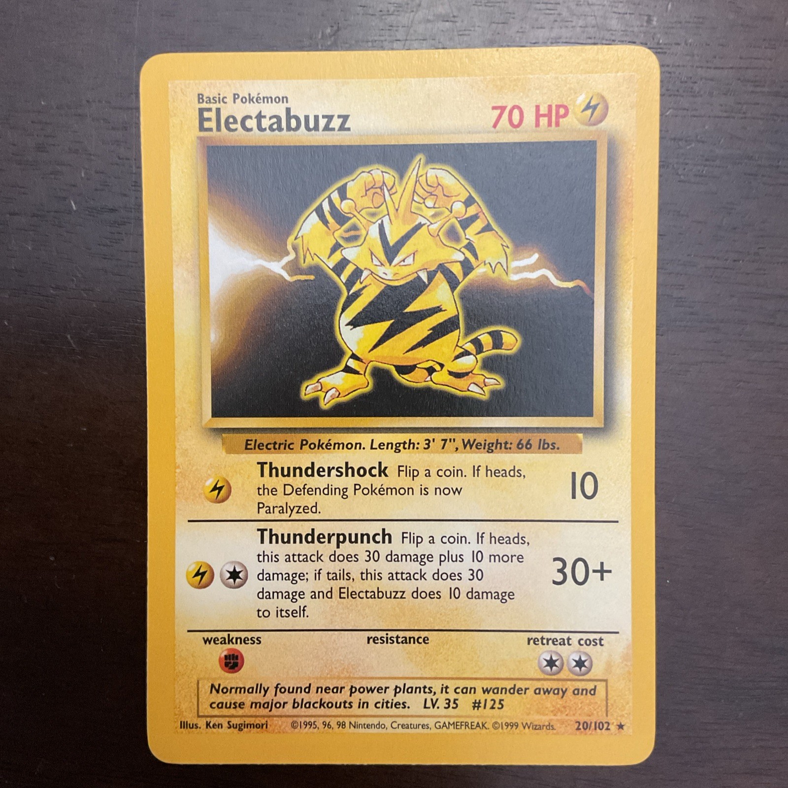 Electabuzz 20/102 - Pokemon Base Set Unlimited Card Rare NM