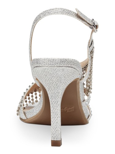THALIA SODI Womens Silver Goring Skylar Square Toe Stiletto Slingback Sandal 6 M - Picture 10 of 11