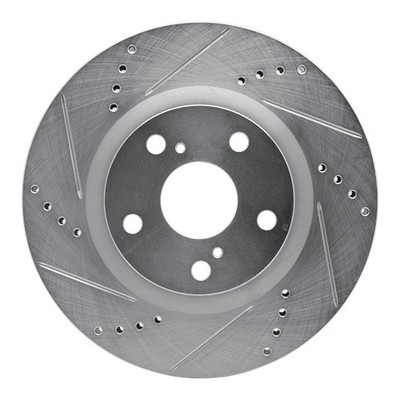 For Volvo 740 85-87 DFC Premium Drilled & Slotted Front Driver Side Brake Rotor