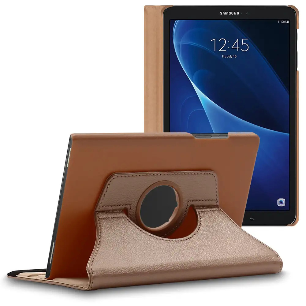 Housse rotative 360 Samsung Galaxy Tab A6 10.1 en cuir PU avec support multi-angle doré