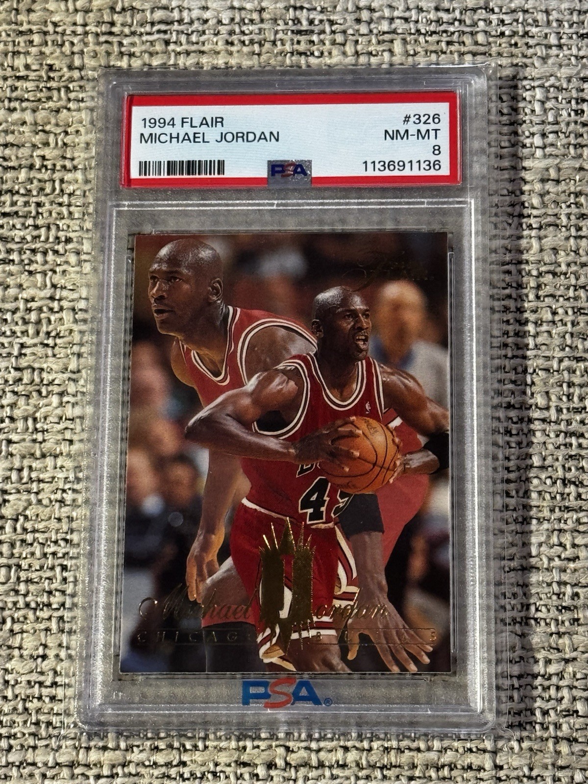 1994 FLAIR #326 MICHAEL JORDAN PSA 8