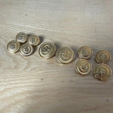 Wimbledon Tennis Buttons Set Gold Blazer Jacket Crest Lot Of 10