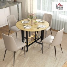 Table Cuisine Pliante sur Roulettes 100x100cm – 4 Personnes