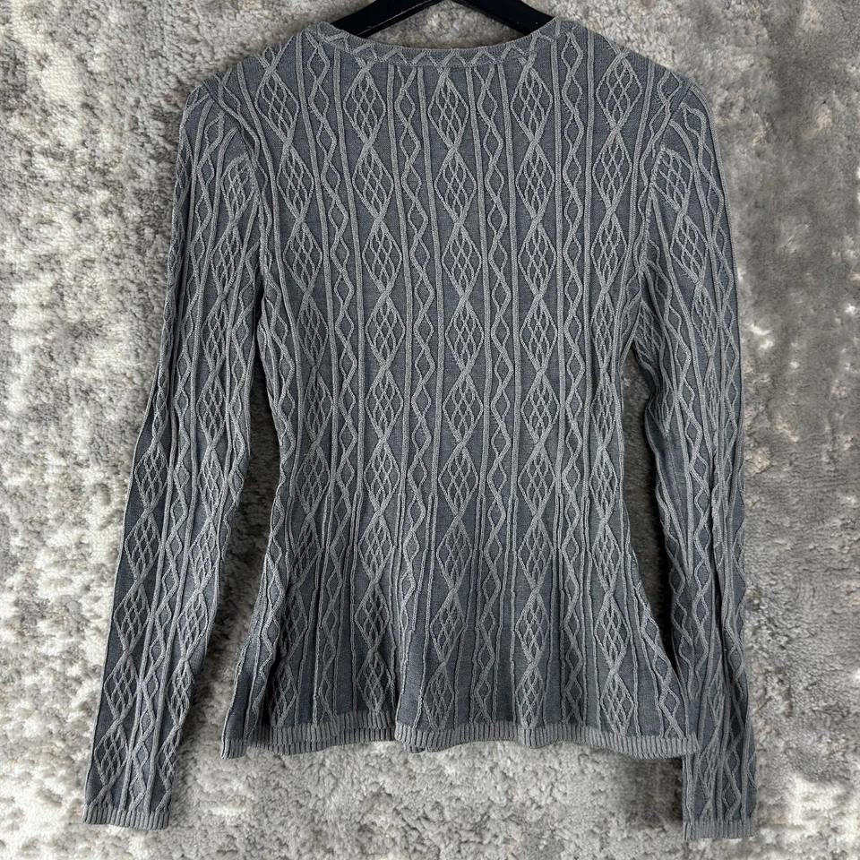 Suéter geométrico peruano Connection tamanho XS algodão pima cinza manga longa - Imagem 3 de 4