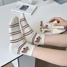 Cotton Cartoon Capybara Socks Summer Soft Thin Kawaii Animal Print Mid-tube Sock