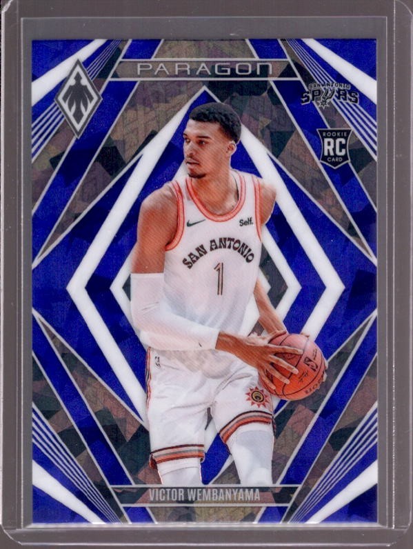 VICTOR WEMBANYAMA 2023-24 Panini Phoenix Paragon #13 Blue Cracked Ice Rookie RC