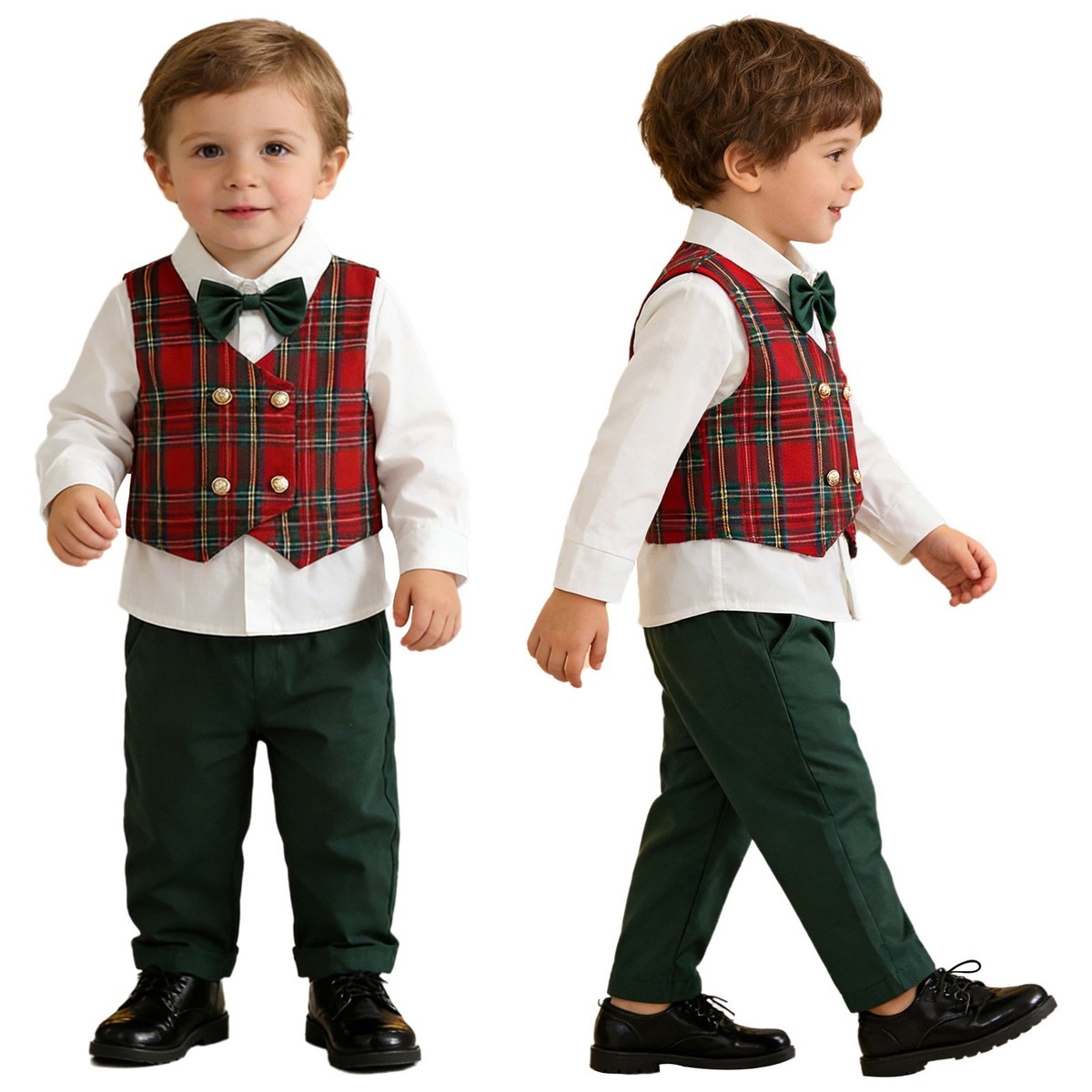 Bebé Niño Camisa Y Pantalón Ceremonia Caballero Traje Fiesta 3 Piezas Regalo Formal