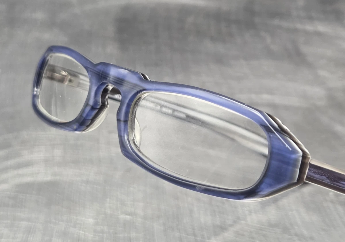 Morgenthal Frederics Sunglasses VERONA 6233 Gray Marble Frames w/ Blue Lenses Classic Authors Series - Andy Horn – Morgenthal Frederics main image 4