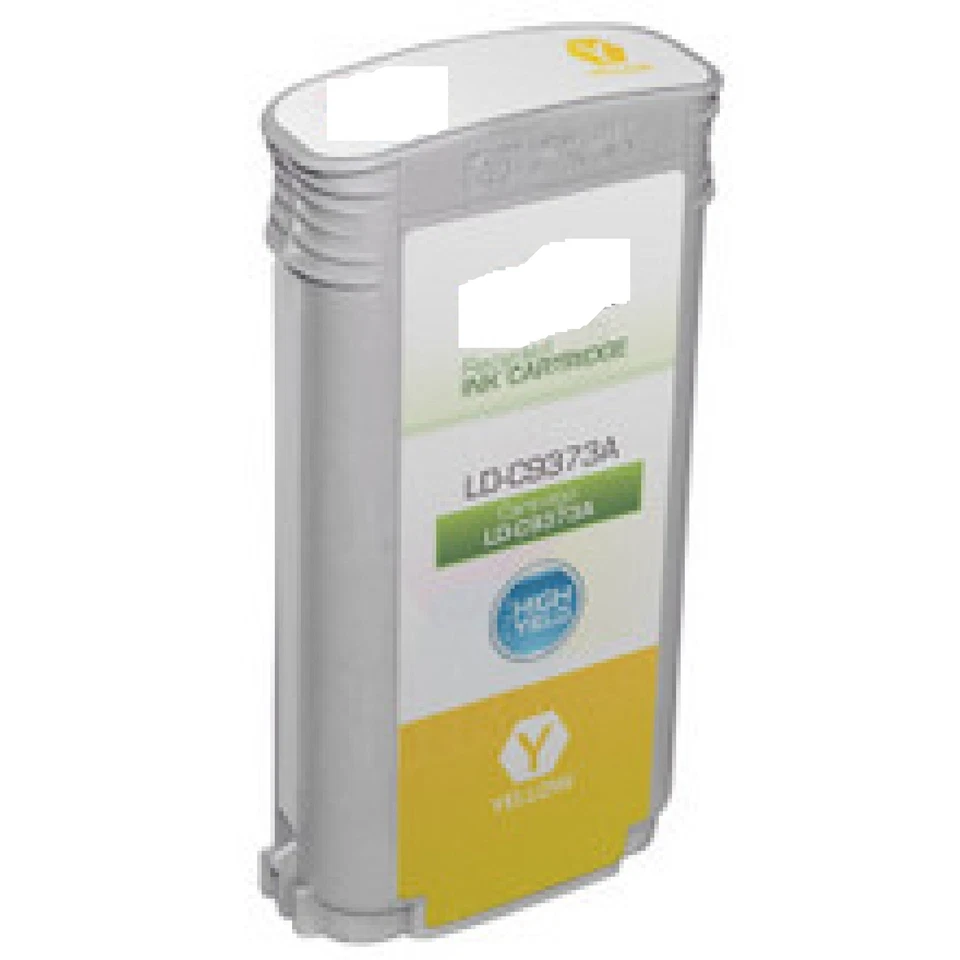 CARTOUCHE HP 72 C9373A JAUNE COMPATIBLE POUR HP Designjet T1100, T1200, T1300... - Photo 1/1