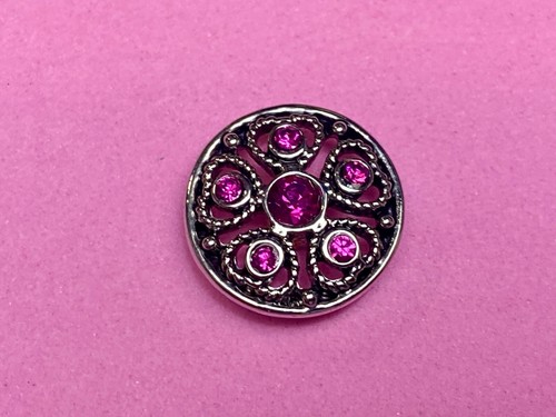 Mehrere lila Strass akzentuiert 18 mm silberfarbene Ingwer Druckknöpfe, Magnolienranke - Bild 9 von 9