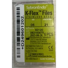 *6-Pieces* Kerr SybronEndo K-Flex Hand Files Size-06 Length 21mm 60120