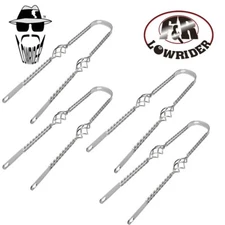 (4) Original Lowrider 26" Bicycle Double Square Cage TWISTED Fender Brace Chrome