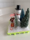Christmas Snowman OOAK Handmade Scene Holiday Winter  Decor Figurine Gift — photo 4