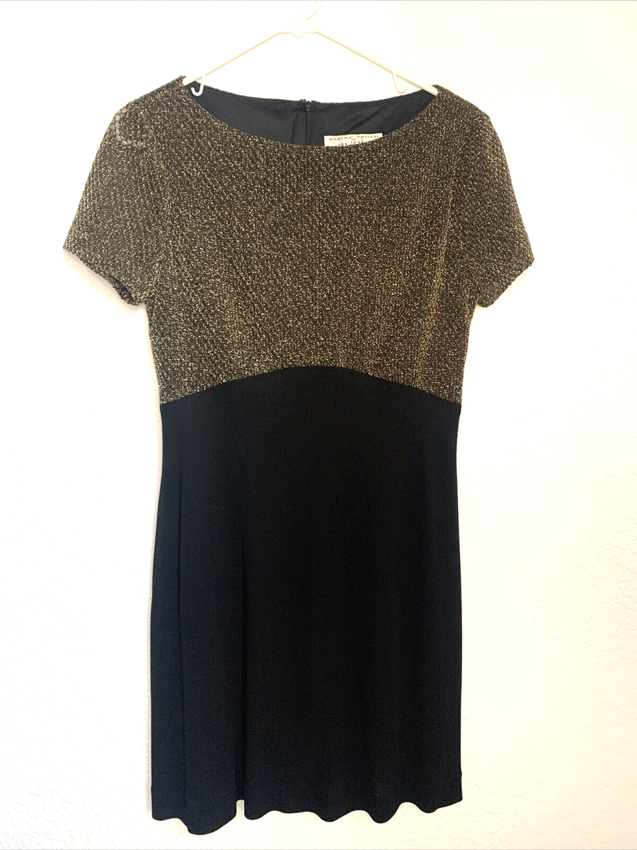 andrea polizzi for rex lester black dress Andrea Polizzi for Rex Lester Little Black & Gold Dress Women's Size 8  Formal