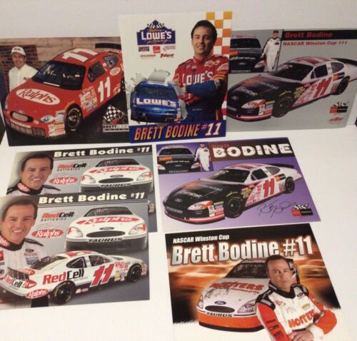 Brett Bodine #11 NASCAR Racing Card Lot 8 x 10’s 8.5 x 11’s