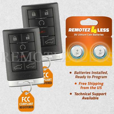 Replacement for Cadillac Escalade ESV EXT Keyless Entry Remote Car Key Fob Pair