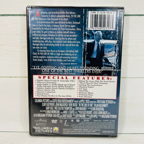 IN THE LINE OF FIRE (DVD, SPECIAL EDITION) NEW & SEALED - Picture 2 of 2