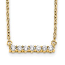 0.25Ct Lab Grown Diamond Bar Necklace 14K Yellow Gold Clarity-VS/SI, Color-GH 