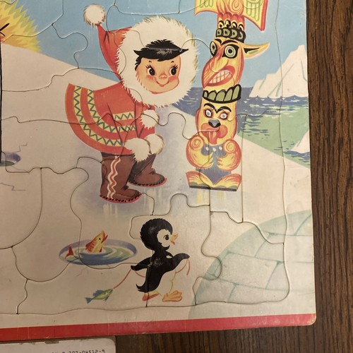 Vintage Frame Tray Puzzles Lot Of 3 Porky Pig Bo Peep Eskimos Whitman Golden - Picture 12 of 19