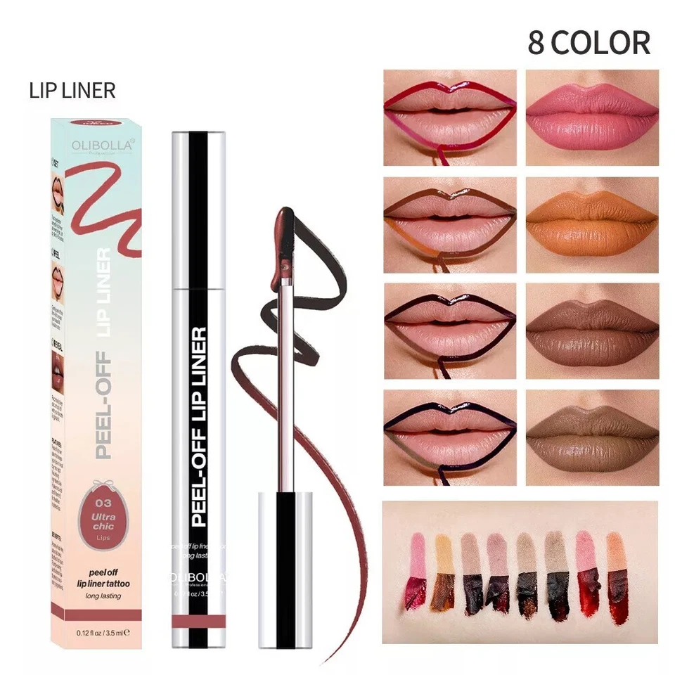 Peel Off Lip Stain Liner Tattoo Waterproof Smudge Proof Makeup Lipstick - image 3 of 4