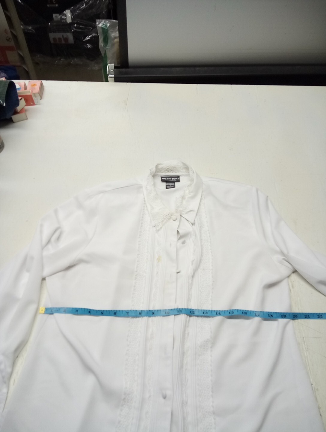 NOTATIONS Women’s White Button Down Blouse, Size … - image 3