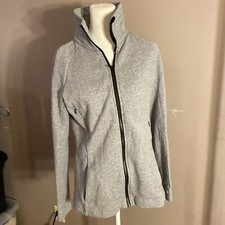 Lululemon Sz 6 Gray Full Zip High Mock Collar Chest Vents Yoga Fitness Jacket