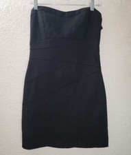 Deb Black Bodycon Strapless Dress Sz M / L Little Black Cocktail Mini Dress