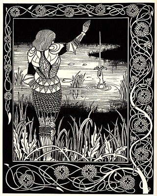 Aubrey Beardsley : Excalibur in the Lake : 1893 : Archival Quality Art Print