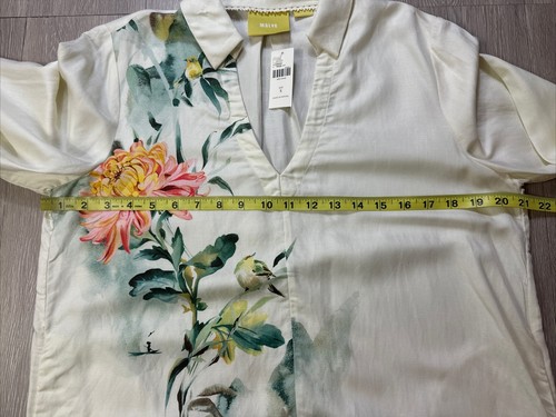 Maeve Anthropologie Linen Blend Tunic Blouse Women’s Small Floral Colorful New - Picture 7 of 11