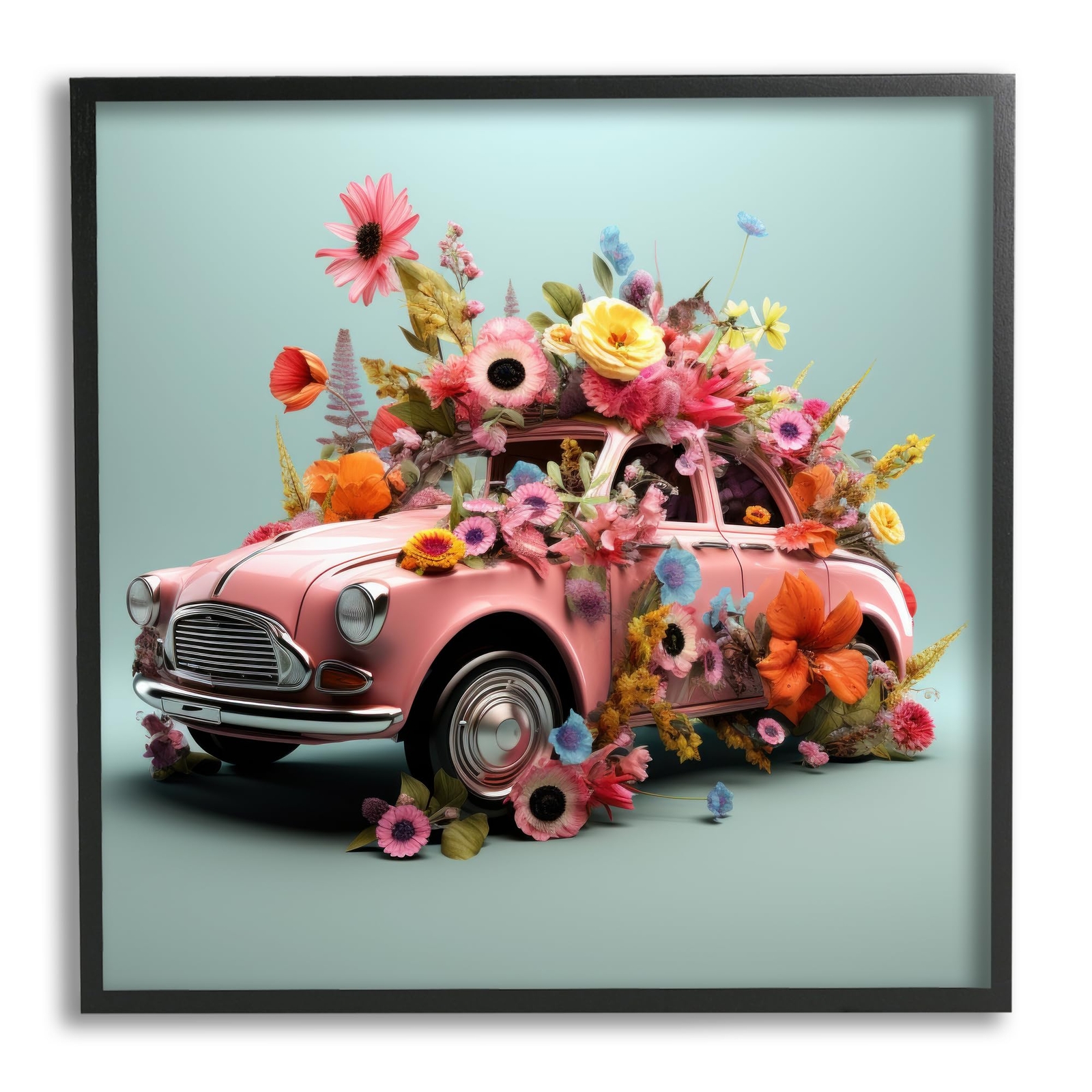Blooming Florals Antique Car Framed Giclee Art by Lazar Studio