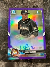 2018 Bowman Chrome Autographs Jorge Guzman #BCPA-JG (AU, RC) /250 @QY22
