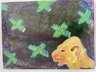 Blobzilla Small original art acrylic/ ink painting mixed media 9 x 12" monster — photo 1