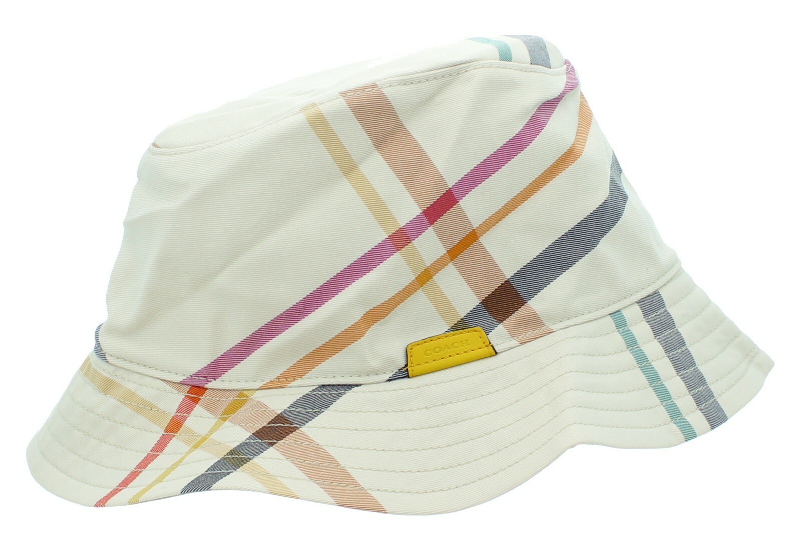 Coach Women’s Soft Multicolor Tattersall Plaid Fedora Hat MSRP $98-image
