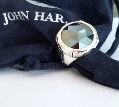 JOHN HARDY *SELTEN* extra großer 18 mm Hämatit Bambus Ring - 7,5 - makellos! 895 $