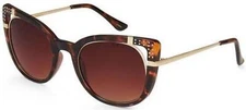 New MESTIGE Brown Tortoise Cat Eye WOMENS SUNGLASSES Margot Luxury UV Protection