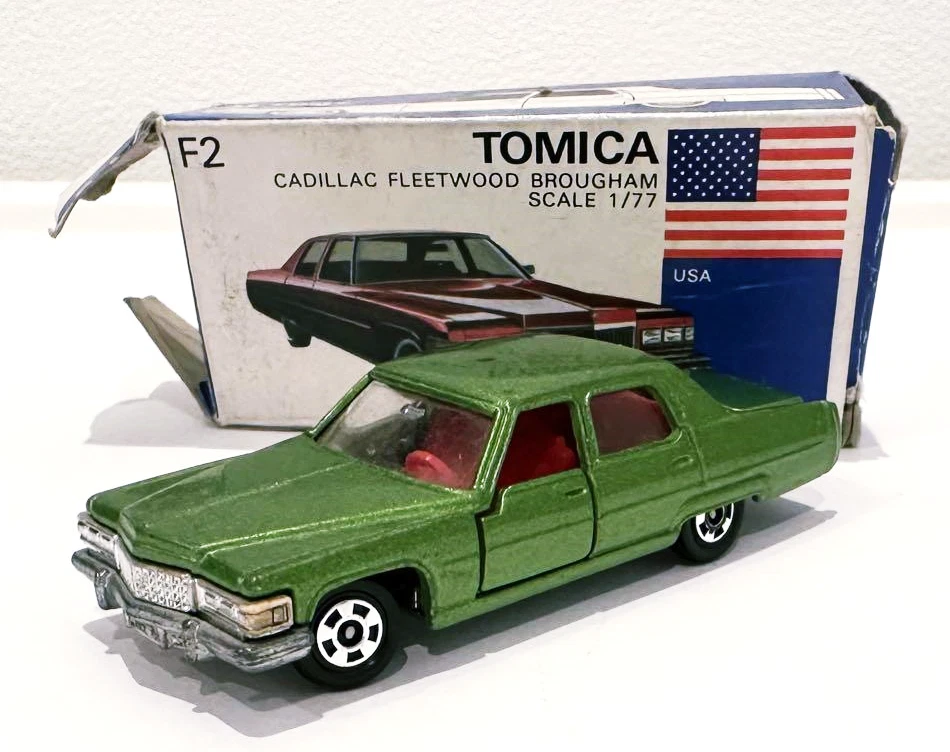 キャデラック フリートウッド ブローアム 1/77 F2 Tomy Tomica Blue Box F2 Cadillac Fleetwood Broam 1/77 Scale