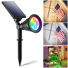LED Solar Spot Light Outdoor Waterproof Landscape Spotlight Garden Security Lamp