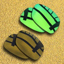 2 Pairs Lenses Replacement for-Oakley Ravishing Polarized-Green Brown Copper
