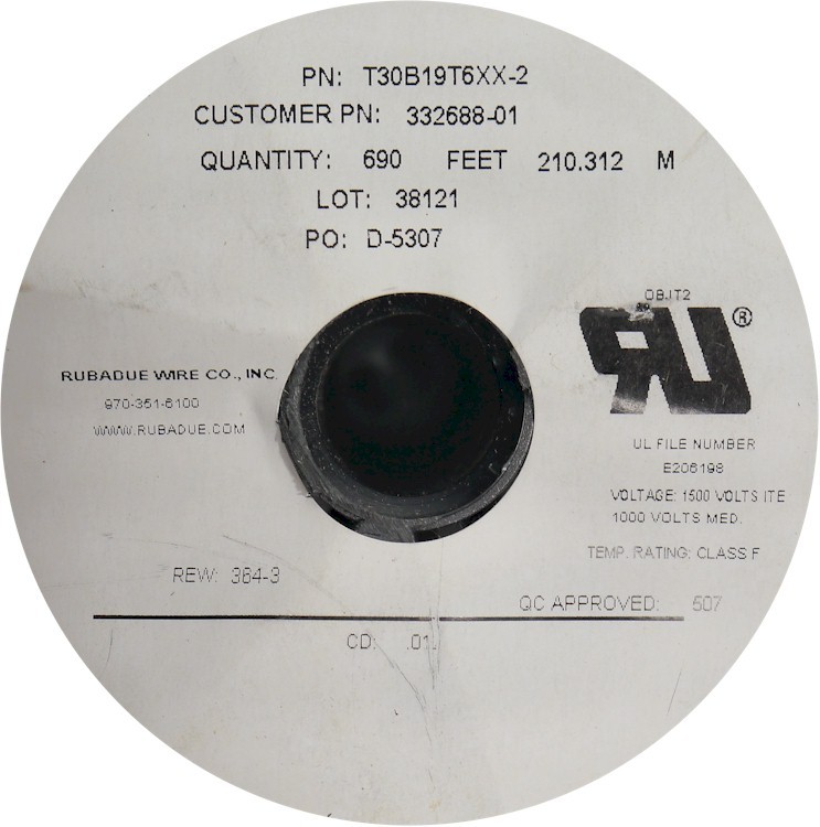 NEW RUBADUE T30B19T62/T30B19T6XX2 Tefzel ETFE 30AWG/690'/210M (1500V