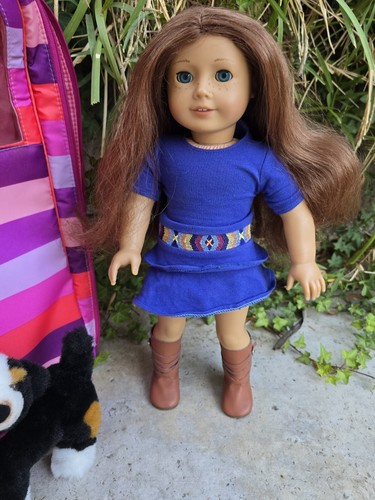 Saige American Girl Puppe 2013 GOTY, Saige, Hund, Haustiere, Rucksack, Posten - Bild 3 von 10