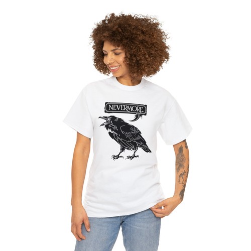 Nevermore The Raven | Unisex | Heavy Cotton | T-Shirt | Poe | Poetry | Gothic - Picture 15 of 86