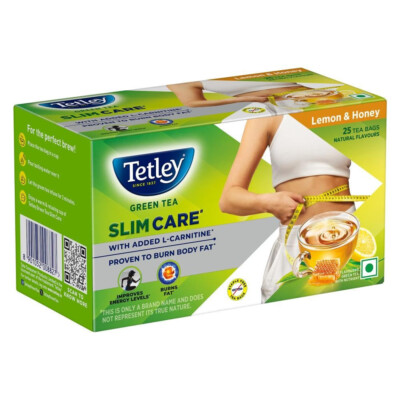 Tetley Green Tea Slim Care w/ L-Carnitine - Burn Fat Detox Tea 25 Bags