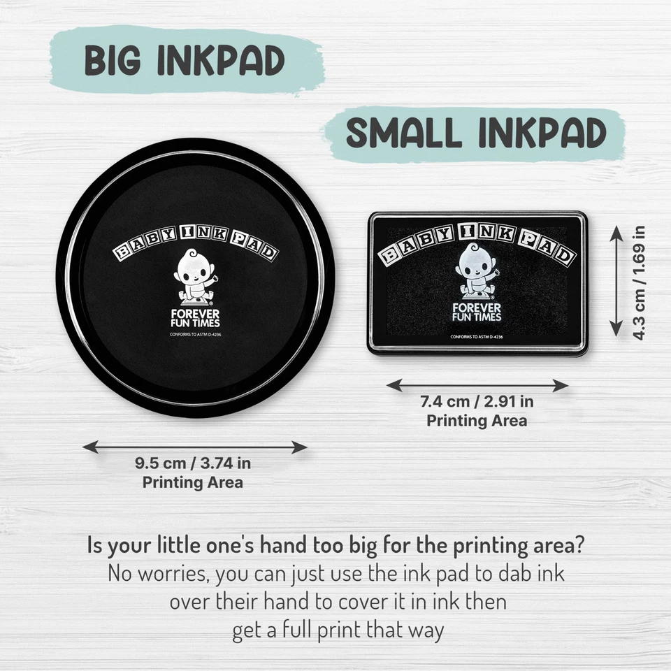 Kit de manos y huellas para bebés - Almohadilla de tinta segura para bebés - Huellas de manos - Regalo para baby shower Foto 2 de 4