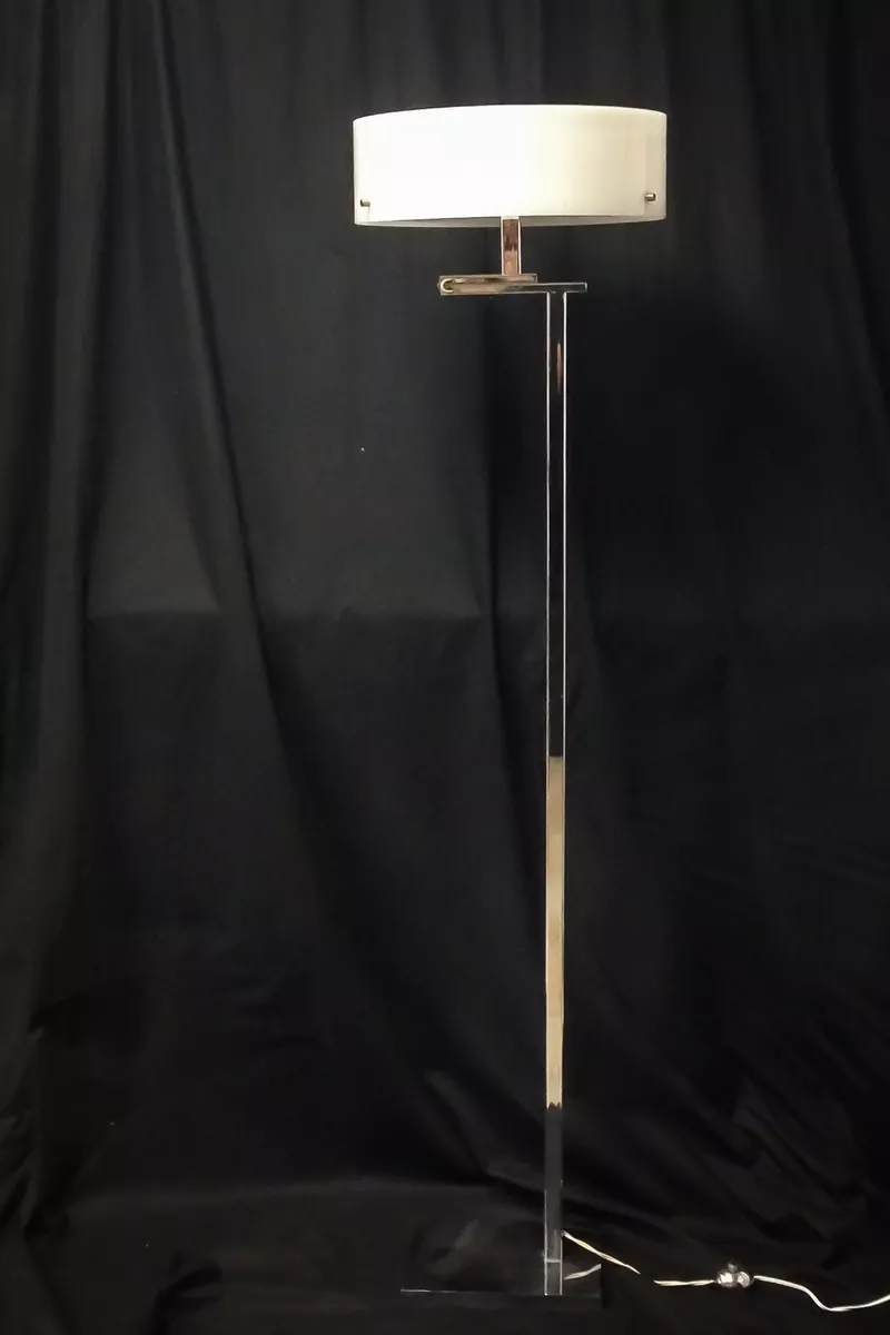 Kurt Versen Style FLIP TOP FLOOR LAMP 1960 s Mid Century Chrome Italian Italy