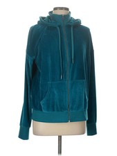 Cozy Casuals Women Green Zip Up Hoodie L