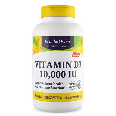 Healthy Origins Vitamin D3 10,000 IU (250 mcg) | 360 Softgels